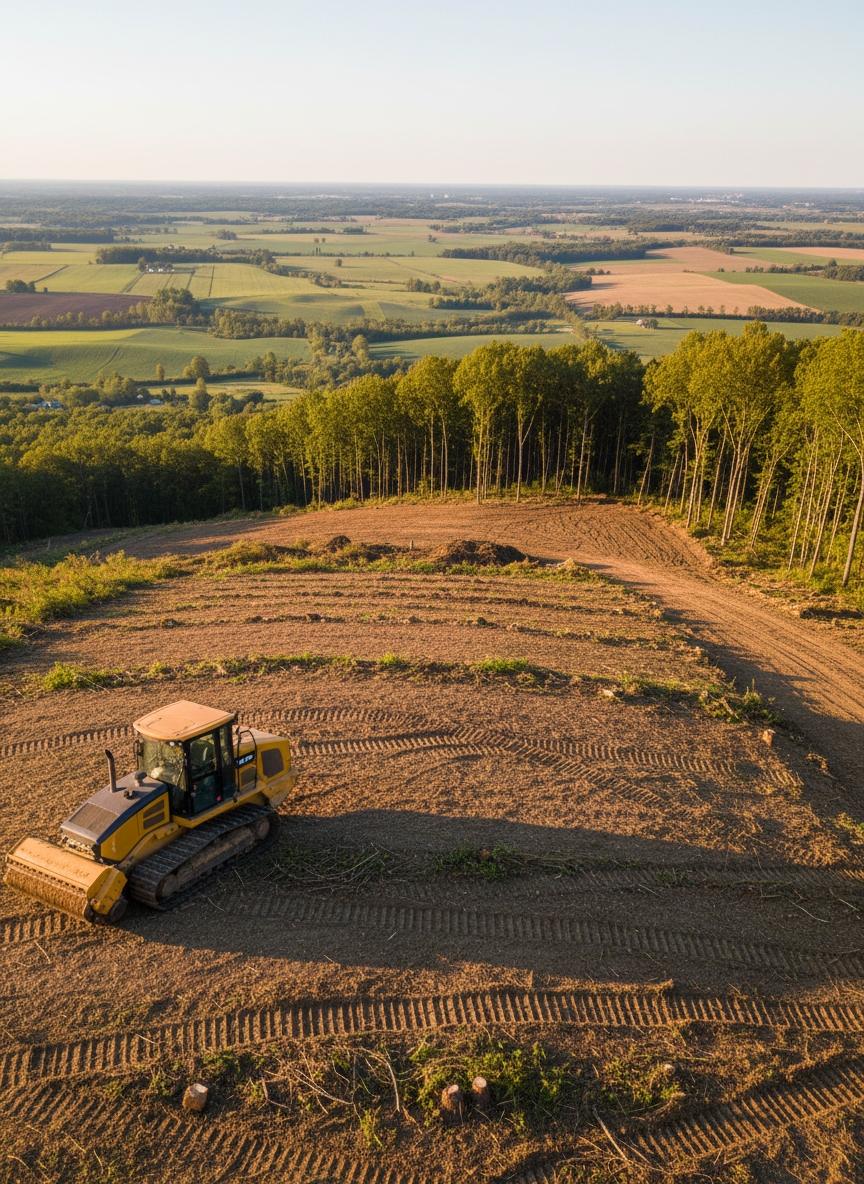 Excavation equipment working on a Licking County job site
